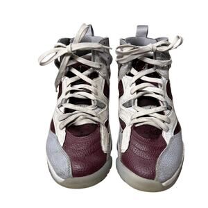 Nike Air Jordan 6 Rings Burgundy Grey Sneakers Youth 7Y